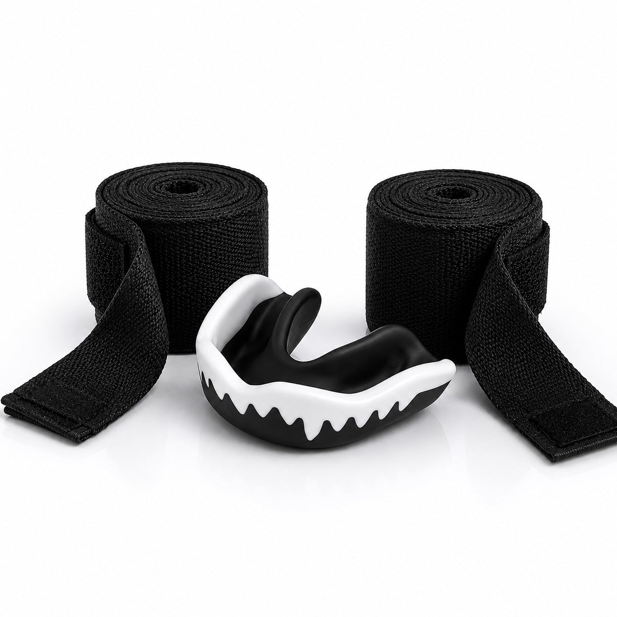 Vendas Negras 3M + Bucal negro boxeo